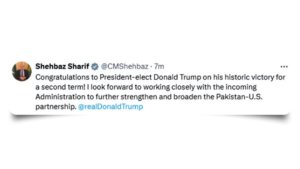 pak pm shehbaz sharif congratulates donald trump on x